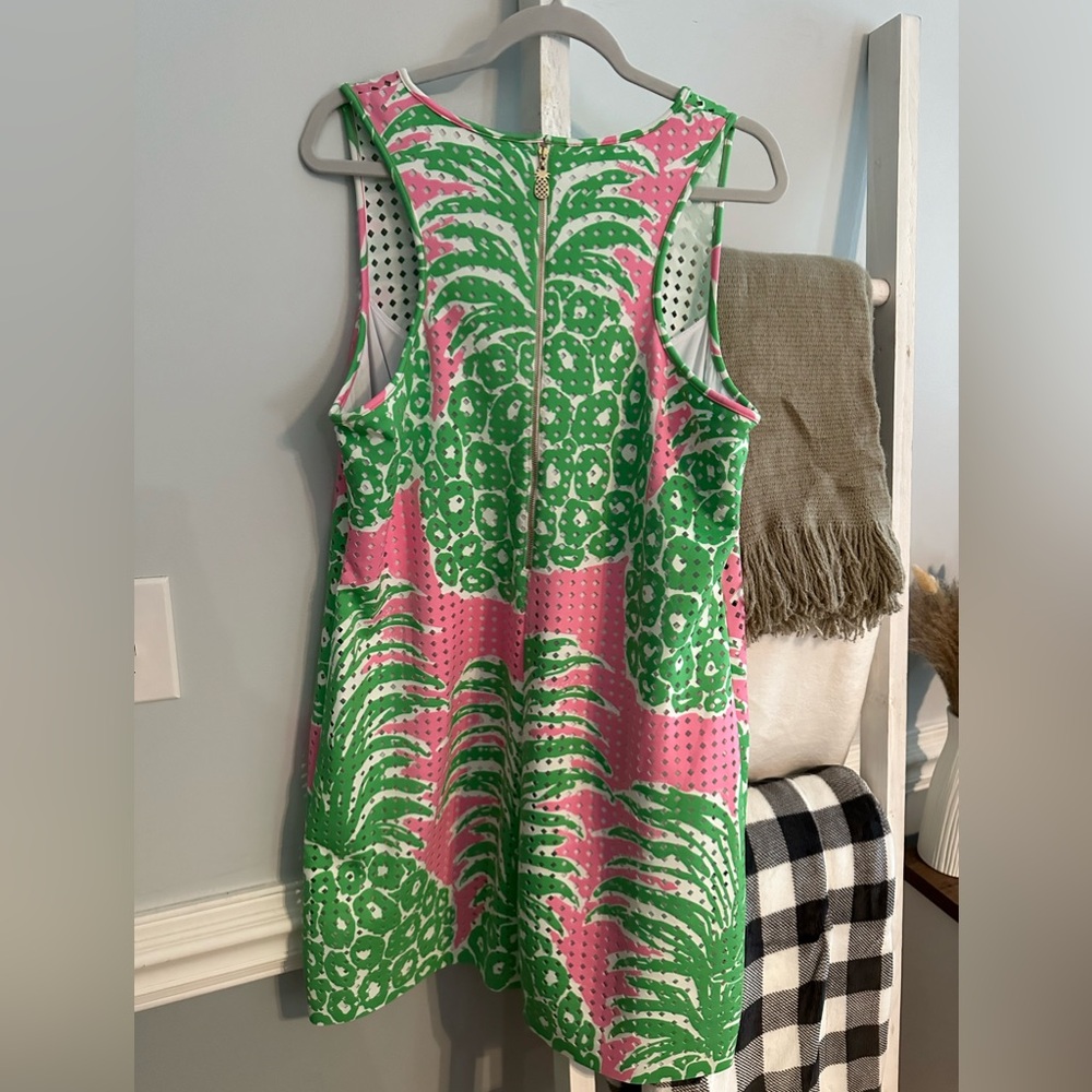 Lilly Pulitzer Perla Laser Cut Pink Pout Flamenco Dress - Picture 2 of 6